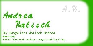 andrea walisch business card